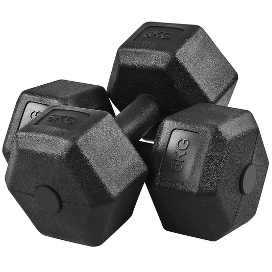 Yaheetech Dumbbells Set of 2 for strength training or home use. Dumbbell Set 2 pieces 2x6 kg Fitness 2-pack.