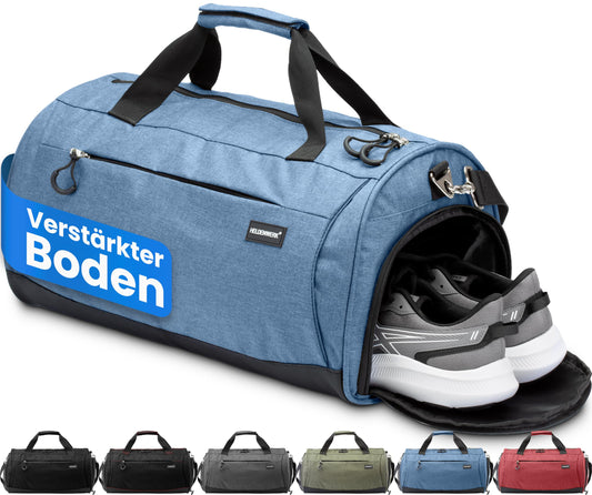 Heroic® sports bag & duffel bag for men and women small I training bag with shoe compartment and wet compartment I ideal as a travel carry-on, gym bag, fitness bag, training bag, sports bag.