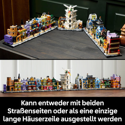 LEGO Harry Potter Diagon Alley - Display Miniature Street - 12 Microfigures to collect, incl. Harry Potter, Draco Malfoy, Hermione Granger - Gift for adults 76444