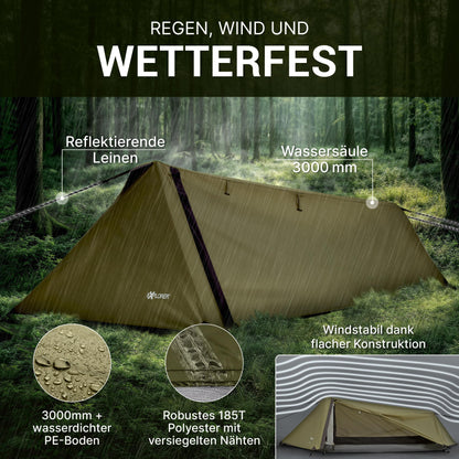 EXPLORER Namib 1 person tent small pack size ultralight for bike or motorcycle travel 3000mm water column with separate inner tent hiking trekking camping