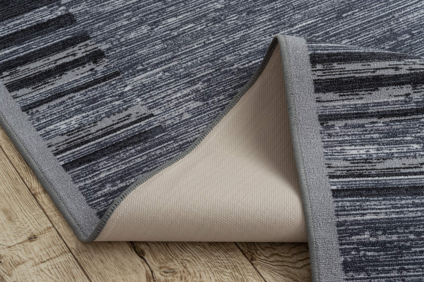 Rugsx Non-Slip Carpet Runner Adagio Gray - Modern short pile for kitchen, hallway & living room, cut to size, 90x190 cm