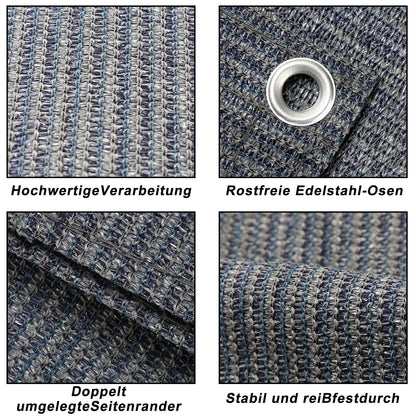 Vigevee awning carpet, tent floor for camping, breathable non-slip, washable, tent carpet with 13 pegs and carrying bag, Grey Blue, 200x200cm