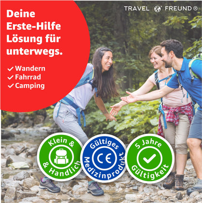 5x TRAVELLER Mini First Aid Kit - small & handy - Travel & Hiking & Outdoor & Biking - First Aid Kit - On the Go - Kids & Adults (5)