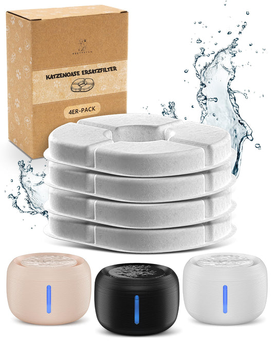 PrettyPaw® filter for cat fountains - original replacement filter for all Pretty Paw drinking fountains | 4-pack = 2-month supply | Save with 12 or 24 packs.
