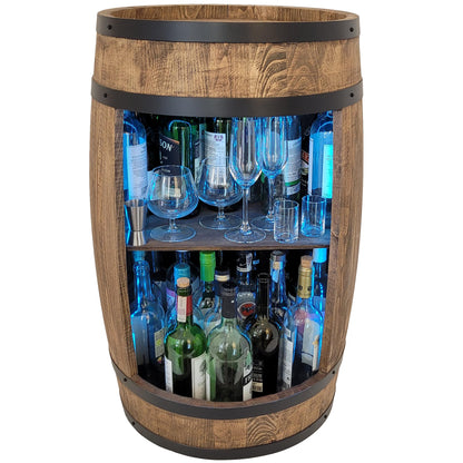 weeco wine barrel as wine rack - wine cabinet bar cabinet LED RGB lights, bar table made of wooden barrel, wine rack bottle holder decoration keg/ home bar chest of drawers wooden barrel for living room