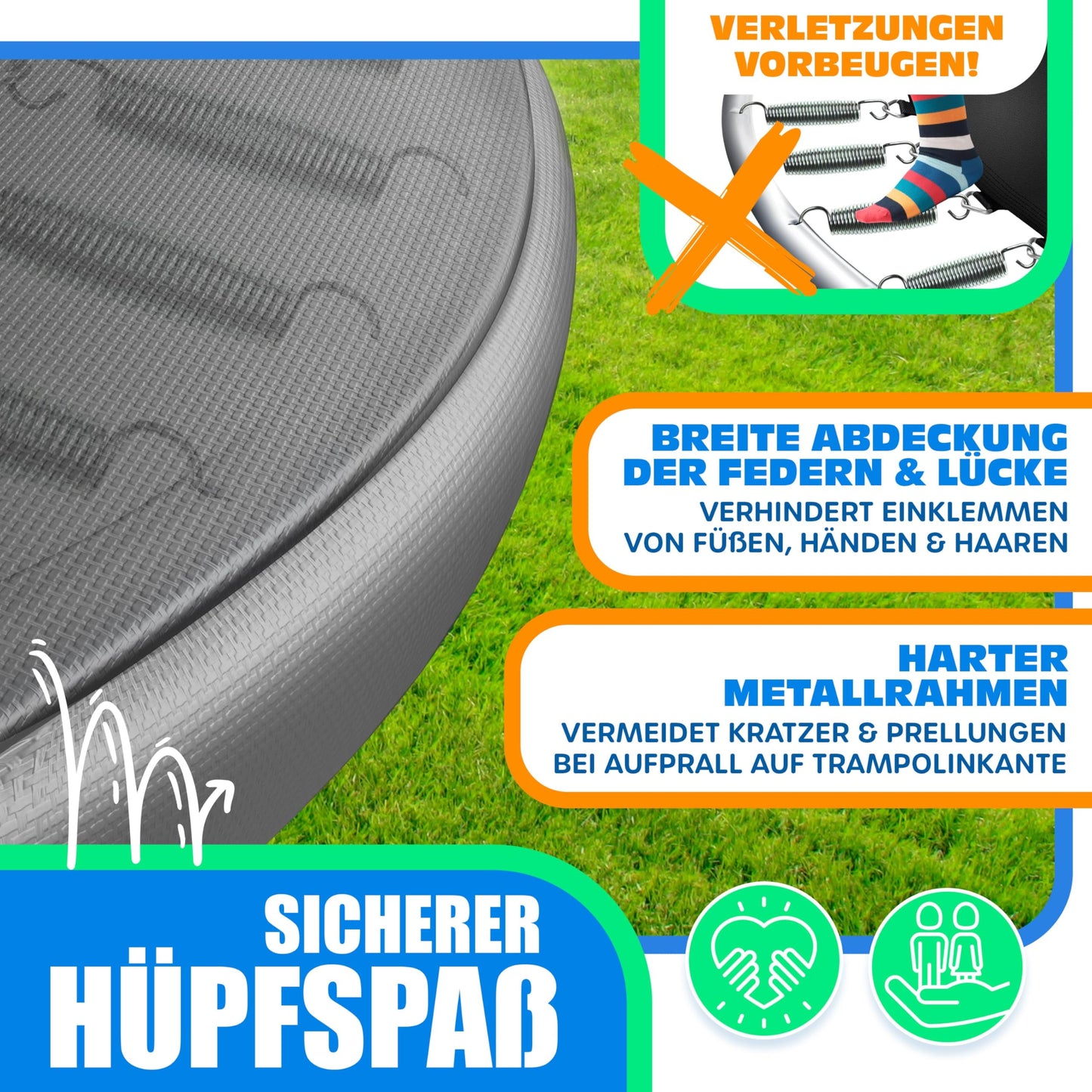 KESSER® - Trampoline Edge Cover Ø 244 cm, 30cm wide 100% UV resistant tear-resistant spring cover including beach ball, anthracite