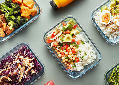 MCIRCO Glass Food Storage Containers Set, 20 pieces (10 containers, 10 lids), Dishwasher Safe, Microwave & Freezer Safe, Leakproof, Modern, Food Storage Containers, Food Storage.