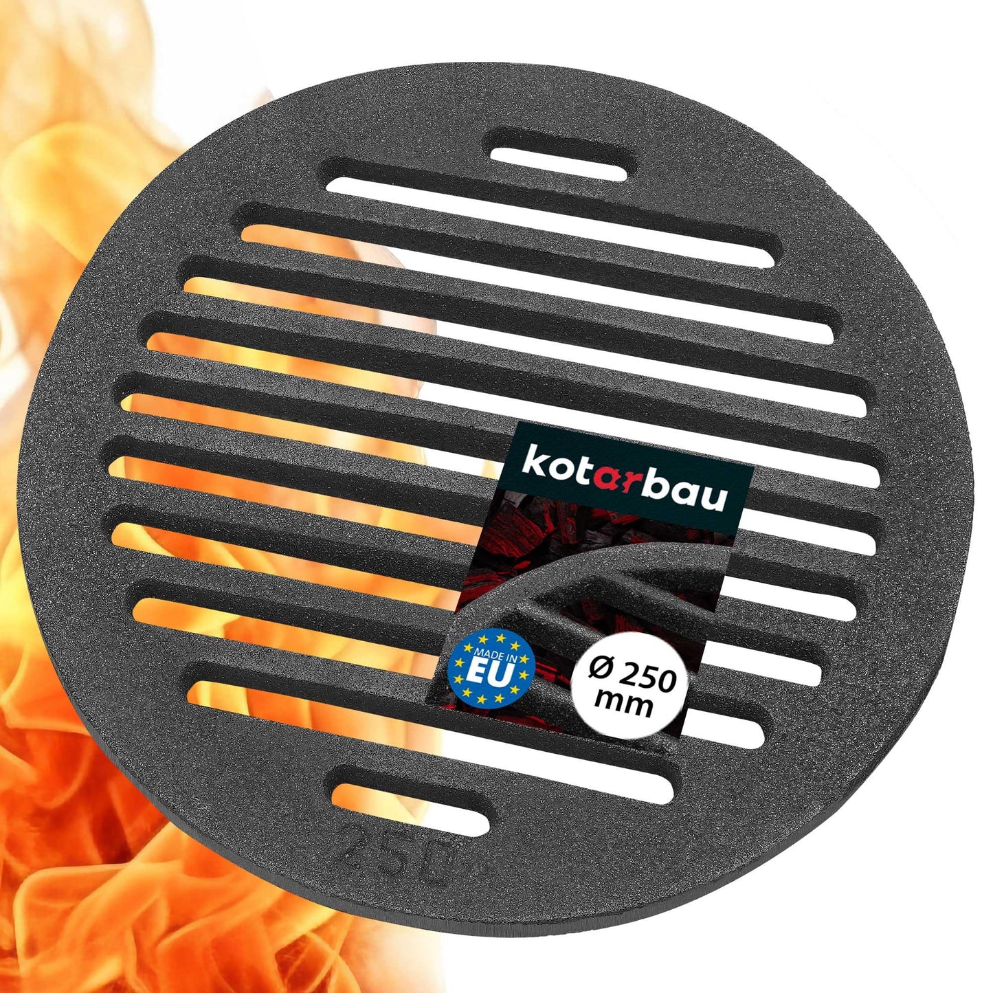 KOTARBAU Fireplace Grate Ø 25 cm Round Grate Ash Grate Stove Grill Grate Hearth Grate Grate Oven Grid Fireplace Spare Parts Accessories Cast Iron Grate Oven Grate Grill Fireplace Round