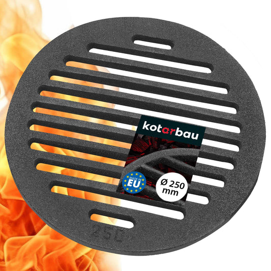 KOTARBAU Fireplace Grate Ø 25 cm Round Grate Ash Grate Stove Grill Grate Hearth Grate Grate Oven Grid Fireplace Spare Parts Accessories Cast Iron Grate Oven Grate Grill Fireplace Round