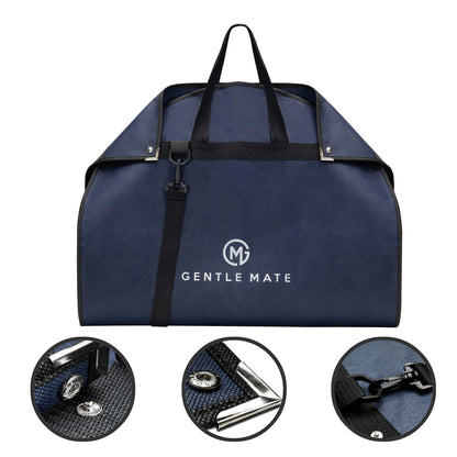 Gentle Mate® 2X Premium Garment Bag Blue with Shoulder Strap including Scented Sachet - high-quality Suit Bag Clothing Bag Business for Travel and Storage of Suits, Shirts, Men's Suit Bag.