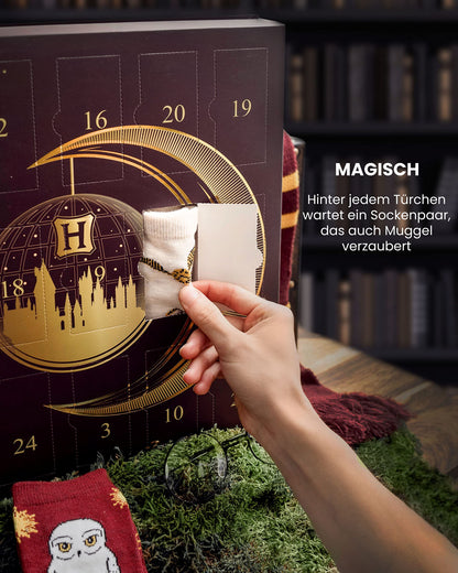 HARRY POTTER ® | Original Advent Calendar | 24 Pairs of Socks for Women | Christmas Calendar with Footies + Tall Socks | Size 35-41 | OEKO-TEX ®