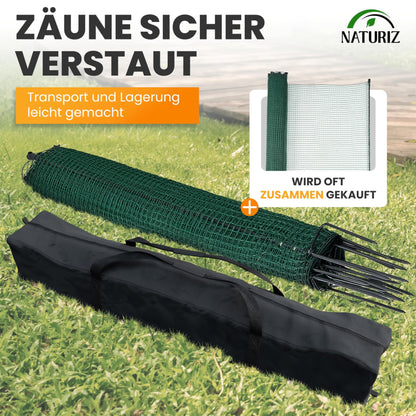 NATURIZ® Premium Fence Bag for 15 to 25m - versatile for camping, tent, or electric fence with 900D Oxford material (125x20x18cm)