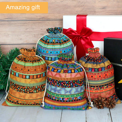 SumDirect 20Pcs Burlap Bags, Gift Pouches, Cotton Sacks with Drawstring, Small Fabric Bags for Christmas, Kids Birthday, Wedding, Party (20x25cm)