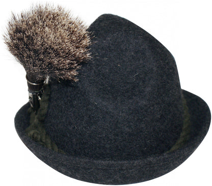 Gamsbart with sleeve without traditional hat hunting genuine chamois chamois hat decoration trophy hat pin real animal hair, multicolored, 16-17cm
