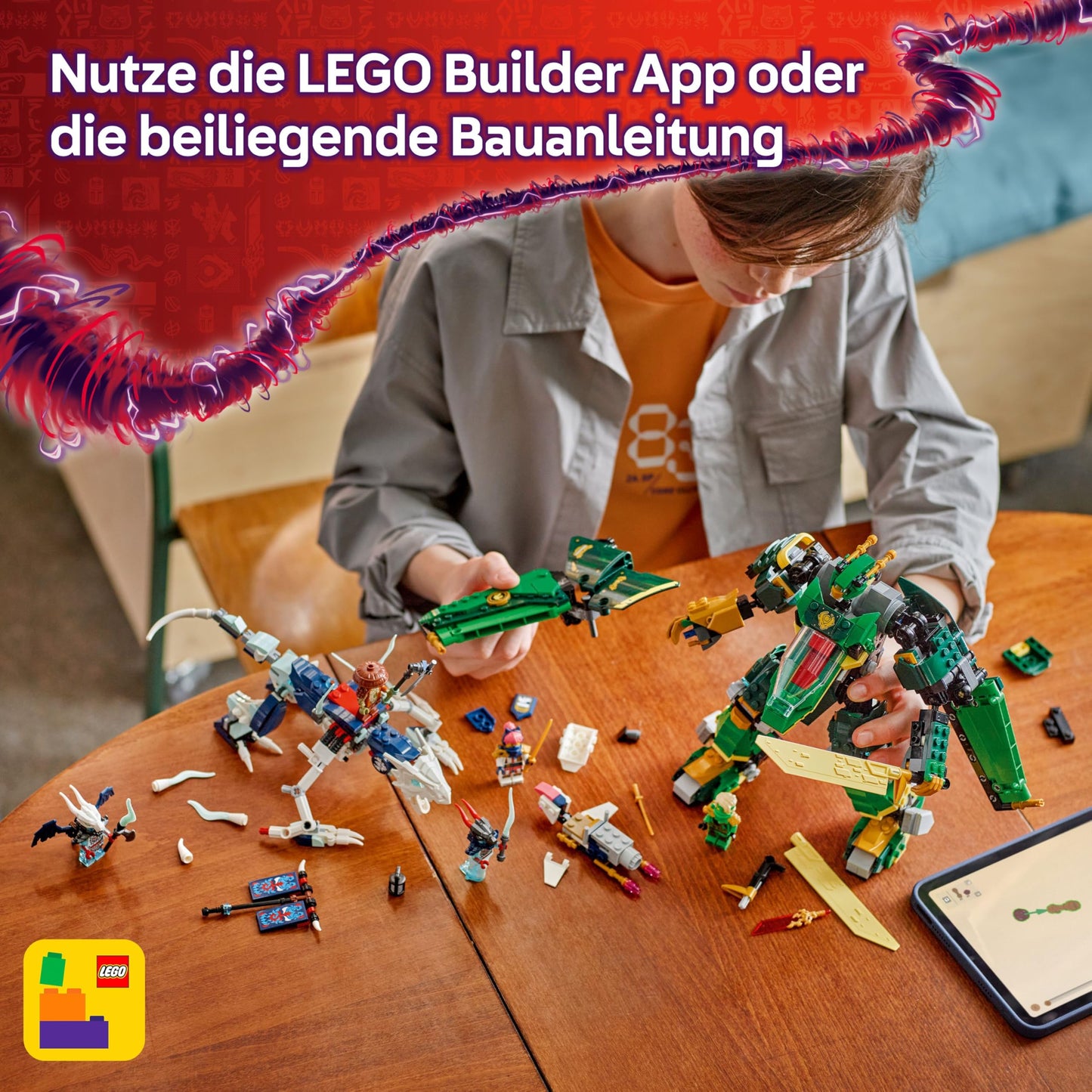 LEGO NINJAGO 2-in-1 Lloyd's Jet Mech - toy with 5 minifigures, dragons, equipment, and a flying motorcycle - gift for boys and fans of Rise of the Dragons aged 9 and up 71845