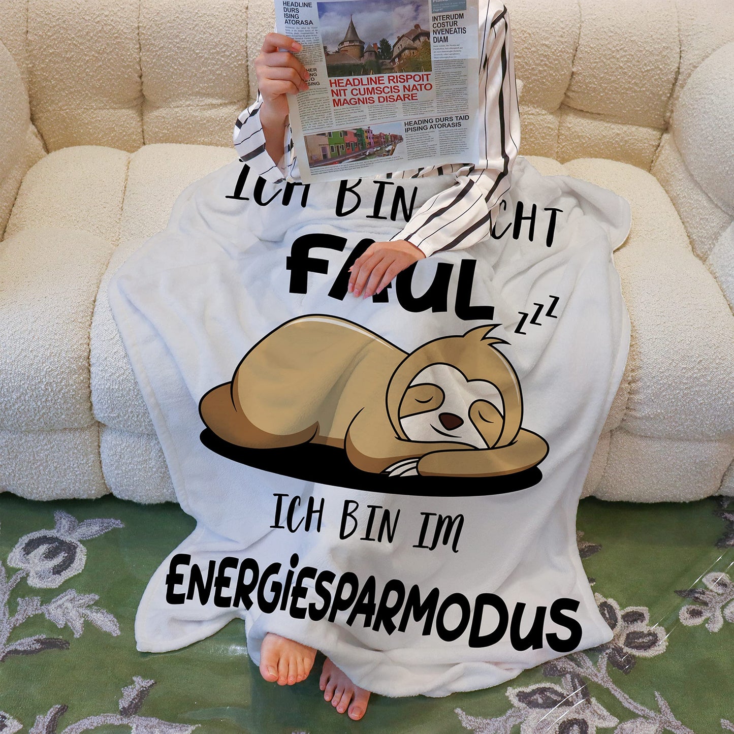 Shopwhile Sloth Gift Funny gifts for women and men Sloth blanket 130x150 cm Christmas Birthday Hilarious gifts for girlfriend Flannel Sloth cuddly blanket