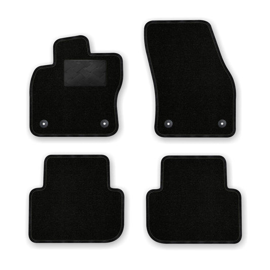 Bear-AFC car floor mats ideal for VW Tiguan AD1 from 2016, car carpets needle felt black, edge stitching black, plastic step protection, set of 4 pieces, VW60850