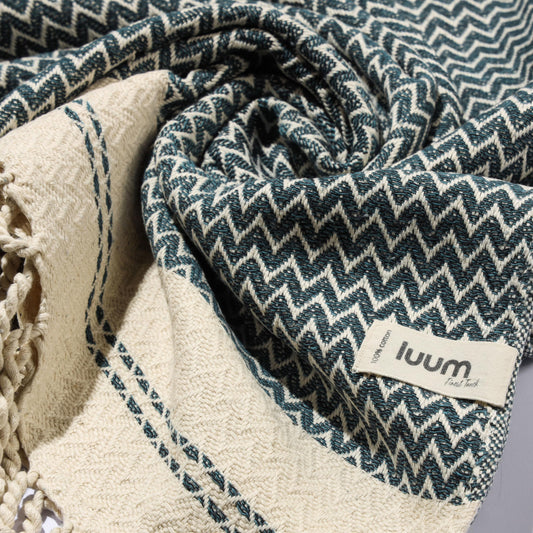 Luum® beach towel large 90x200 Hammam towel sauna towel bath towel hand towel yoga towel shower towel beach towel sauna towel travel towel Turkish towels, women men, 100% cotton, petrol