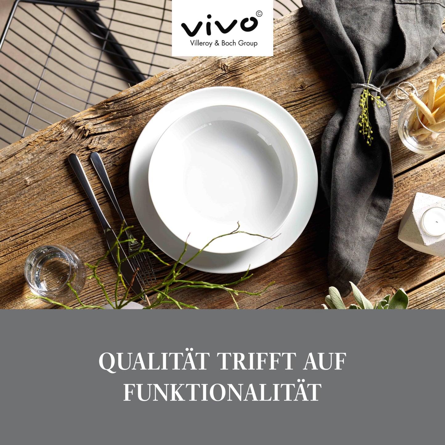 Vivo - Villeroy & Boch Group - New Fresh Basic Plate Set White 12 Pieces for 6 People, Dishwasher Safe, Microwave Safe, Dinnerware, Tableware, Soup Plates, Dinner Plates, Side Plates, Porcelain