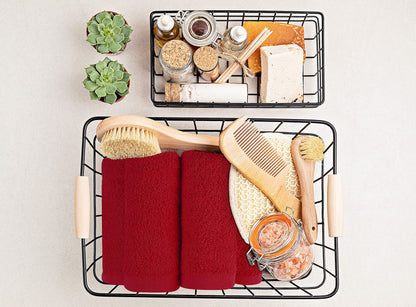 Utopia Towels - 24 Pack Washcloths, 30x30 cm with hanging loops, absorbent towels for wiping and cleansing the face made of 100% cotton (Red)