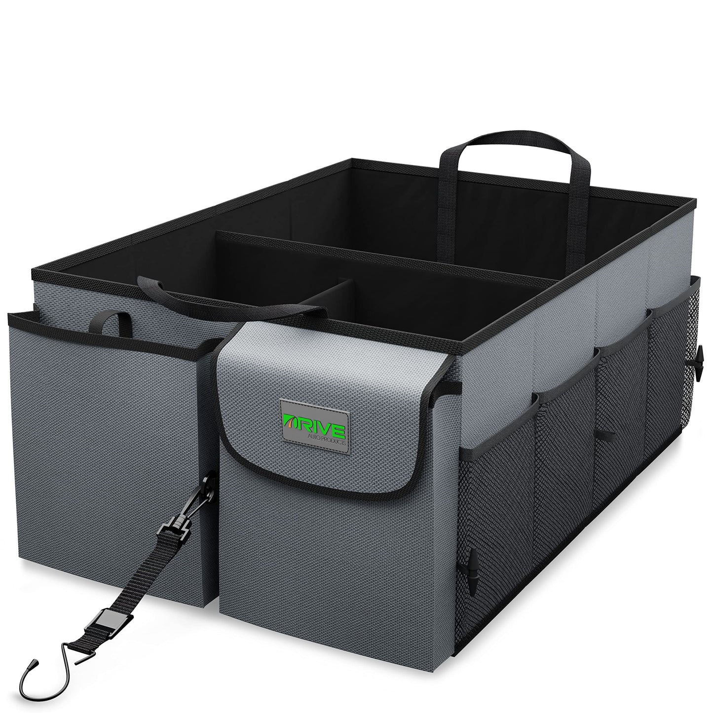 Drive Auto Products, Car Organizer - Trunk Organizer - Trunk Bag with Straps - Handy Car Foldable Box - Sturdy Bag with Multiple Compartments.