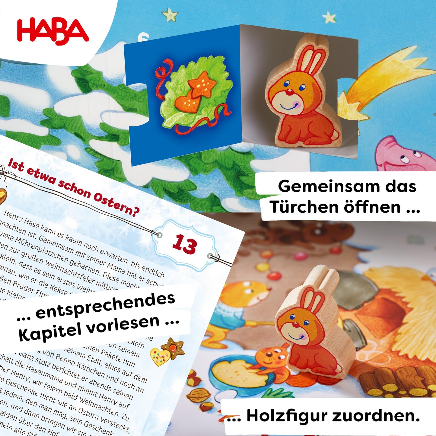 HABA Advent Calendar - Christmas on the Farm - 3D game scene with 24 charming wooden figures - Christmas calendar for children from 2 years - 1303156001