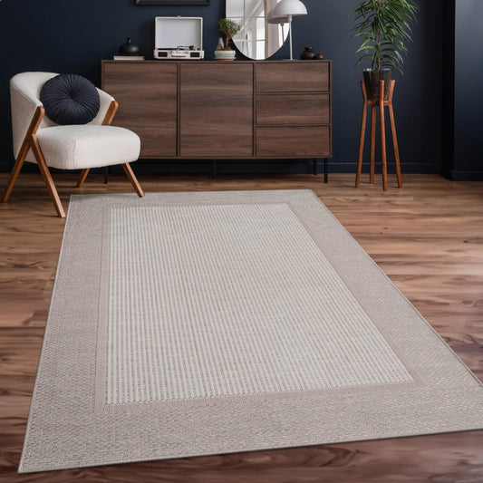 Paco Home outdoor rug flat weave modern boho style weather-resistant & UV-resistant ideal for patio balcony living room & kitchen, size: 160x220 cm, color: beige 7