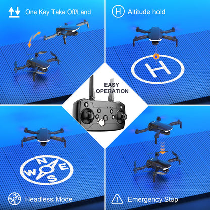 Tech RC drone with 1080P HD camera and carrying bag for adults. Outdoor RC quadcopter, foldable drone with remote control, 2 batteries for 26 min. flight time. WiFi photo live video transmission for beginners.
