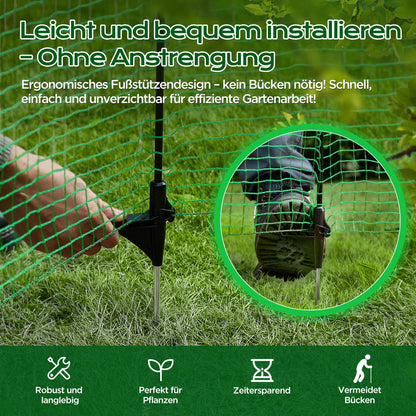 Signstek electric fence, portable fence 90 cm tall, 25m long, 15 stakes, garden net, camping fence, chicken fence, dog fence, barricade fence, stake fence, boundary fence.