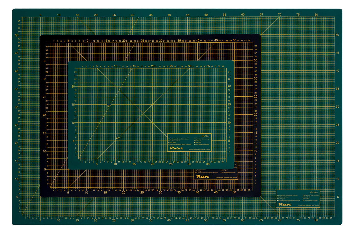 Victor cutting mat green black 90x120cm 3-layer cutting mat A0 self-healing - crafting mat - cutting mat - cutting mat - desk mat - desk mat sewing