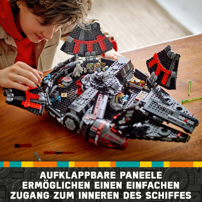 LEGO Star Wars 75389 The Dark Falcon - Display toy with spring-loaded shooters, cannons, and 6 minifigures, including C-3PO - Gift for boys aged 10 and up and adults.