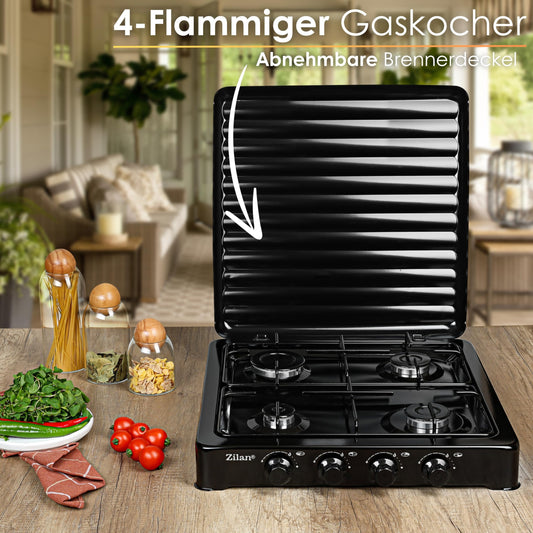 4-burner gas stove | camping cooker | stove | 30/50 mbar | propane gas | cooktop | gas stove | camping cooker