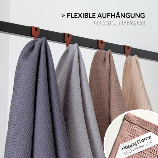 Happy Home kitchen towels made of cotton in 45x65cm | Set of 4 kitchen towels with waffle structure | Available in four colors | Tea Towels | Waffle pique kitchen towel & drying towels