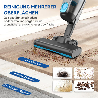 Vacuum cleaner, corded stick vacuum with cable hand vacuum 20Kpa 600W, 3 in 1 bagless vacuum with 5m cable, vacuum cleaner without bag Vacuum Cleaner Anti-Tangle for pet hair carpet hard floors