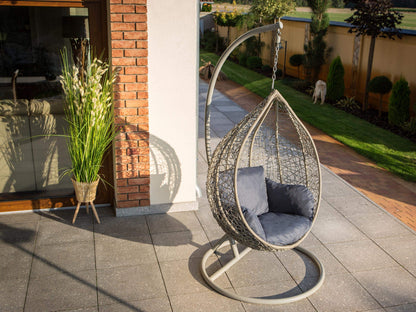 PillowPrim pillow for hanging chair outdoor - pallet cushion - for lounge fans & terrace lovers - comfort while swinging - washable, graphite, rattan-compatible