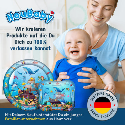 NouBaby® Water Mat Baby BPA Free XXL I Baby Mat and Toy for 3, 6, and 9 Months I Water Play Mat Baby, Aqua Mat Baby as Baby Water Mat, Tummy Time Toy Baby and Baby Mat Water
