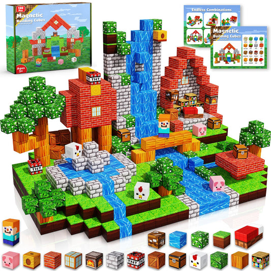 Goody King Magnetic Building Blocks Toy Set 100 Pcs Magnet Blocks for Kids Montessori Creative Toys for 4 5 6 7 8 9 Year Old Boys and Girls Magnetic Blocks Gifts for Children