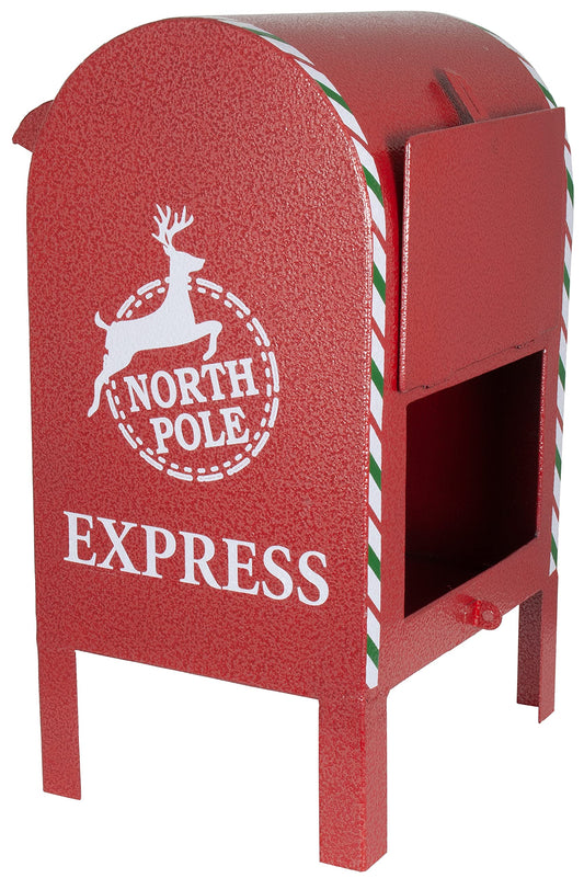 Christmas Paradise Decorative Metal Mailbox 34cm Red Santa Claus Mailbox