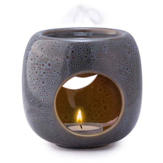 Kaloogo Sabai Scent Pure Ceramic Aromatherapy Diffuser - minimalist design - perfect heat distribution - high-quality tealight diffuser - for wax melts and essential oils (Underwater Effect)