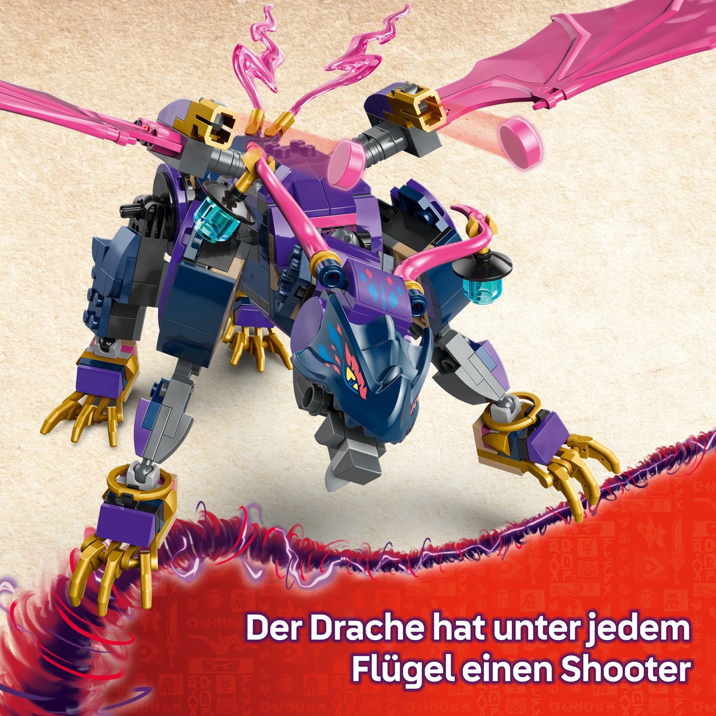 LEGO NINJAGO Master Dragon Rontu - Moving dragon figure with shooters - 4 minifigures, including Lloyd, Sora & Wyldfyre - Ninja toy for kids - Gift for boys aged 7 and up - 71842