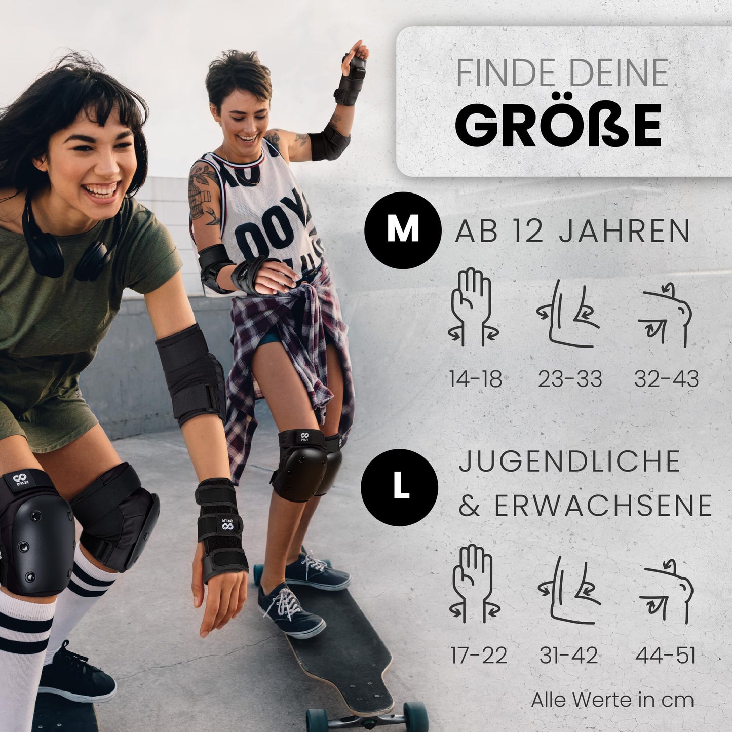 99FLIPS Adult Inline Skating Guards with GS [6 piece set] DIVE - M in Black - Women's Inline Skating Guards Adult - Knee Guards for Children 12 years old protectors Skateboard