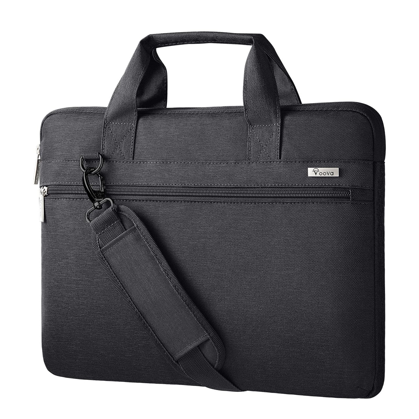 Voova laptop bag for 17 17.3 inch laptops, shoulder bag, carrying case, 360° protection, waterproof, shockproof, black 17.3 inch notebook bag.