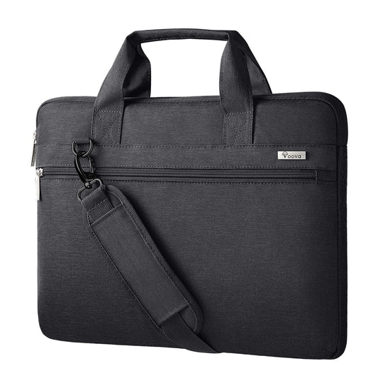 Voova laptop bag for 17 17.3 inch laptops, shoulder bag, carrying case, 360° protection, waterproof, shockproof, black 17.3 inch notebook bag.