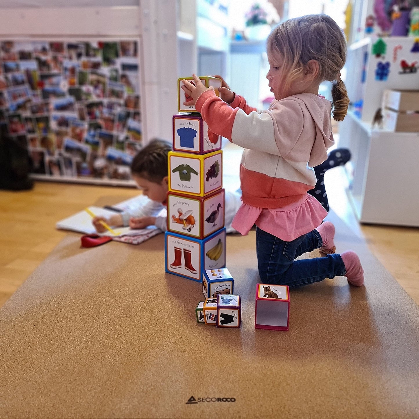 Secoroco cork playmat. Non-toxic crawl mat for babies and children. Natural 160x110 cm.