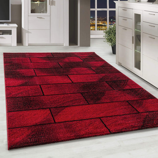 HomebyHome carpet living room 200x290 cm red wall design - bedroom carpet short pile extra soft easy-care rugs for kitchen dining room kids room - carpet living room