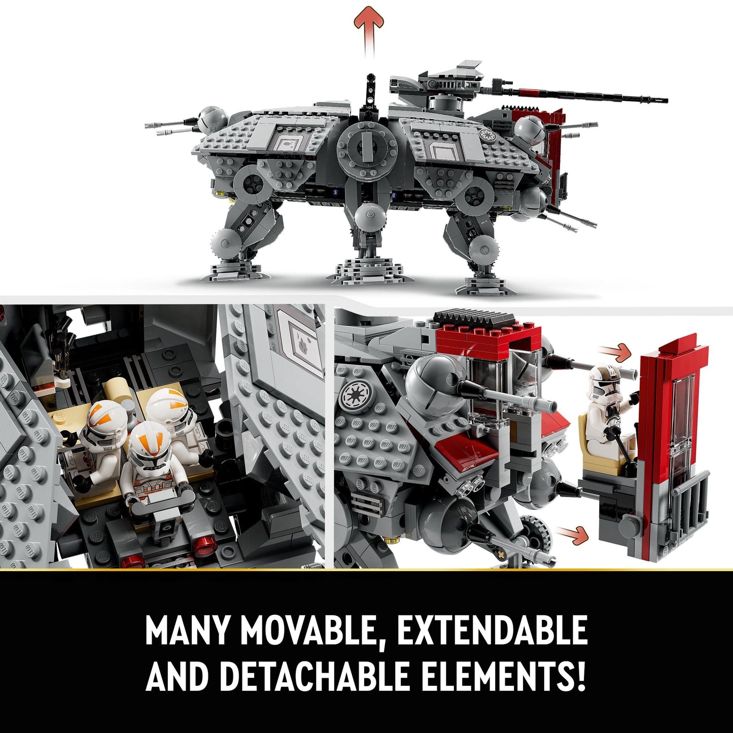 LEGO 75337 Star Wars AT-TE Walker, movable toy model & 10281 Icons Bonsai Tree Set for adults, plant home decor set with flowers.