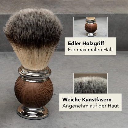 Störtebekker® Premium safety razor set for men in handcrafted leather case - shaving kit with shaving brush, stainless steel shaving bowl, shaving soap, alum stone, and razor blades - men's beard care set