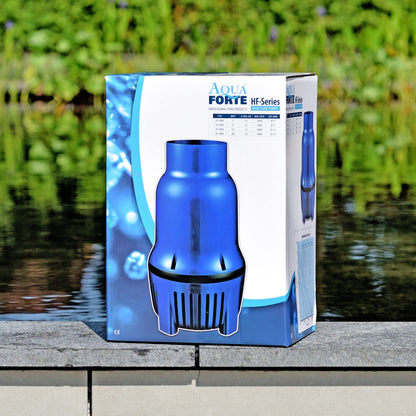 AquaForte HighFlow 16,000 Pond Pump, 75 watts, max flow rate 16 m3 per hour, head height 2 meters, outlet 75mm, high flow design, ideal for Koi ponds and fish farming.