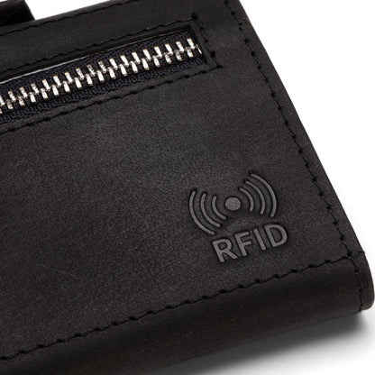 SERASAR | Leather Wallet for Men [Genius] with RFID Protection | Black | Genuine Leather | Cash and Coin Compartment | Includes Gift Box | Great Gift Idea | Men's Wallet