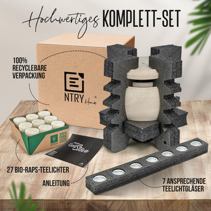 NTRY Home® CandleStove Tealight Oven - Style Moon XL Ø26 cm - Double-walled - 3 Top Heater - Tealight Heater - Tealight Warmer - Table Oven - Table Heater - Table Warmer